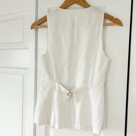 NWOT Reformation Aspen Linen Vest Top White Button Front Tailored Tank Size 0 - Picture 5 of 6